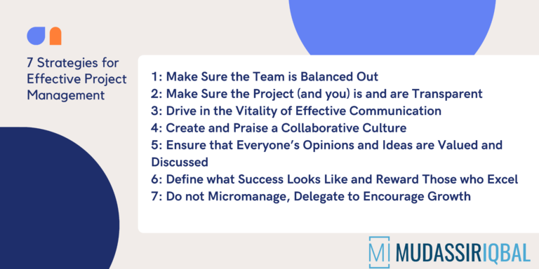 7 Strategies For Effective Project Management - Mudassir Iqbal