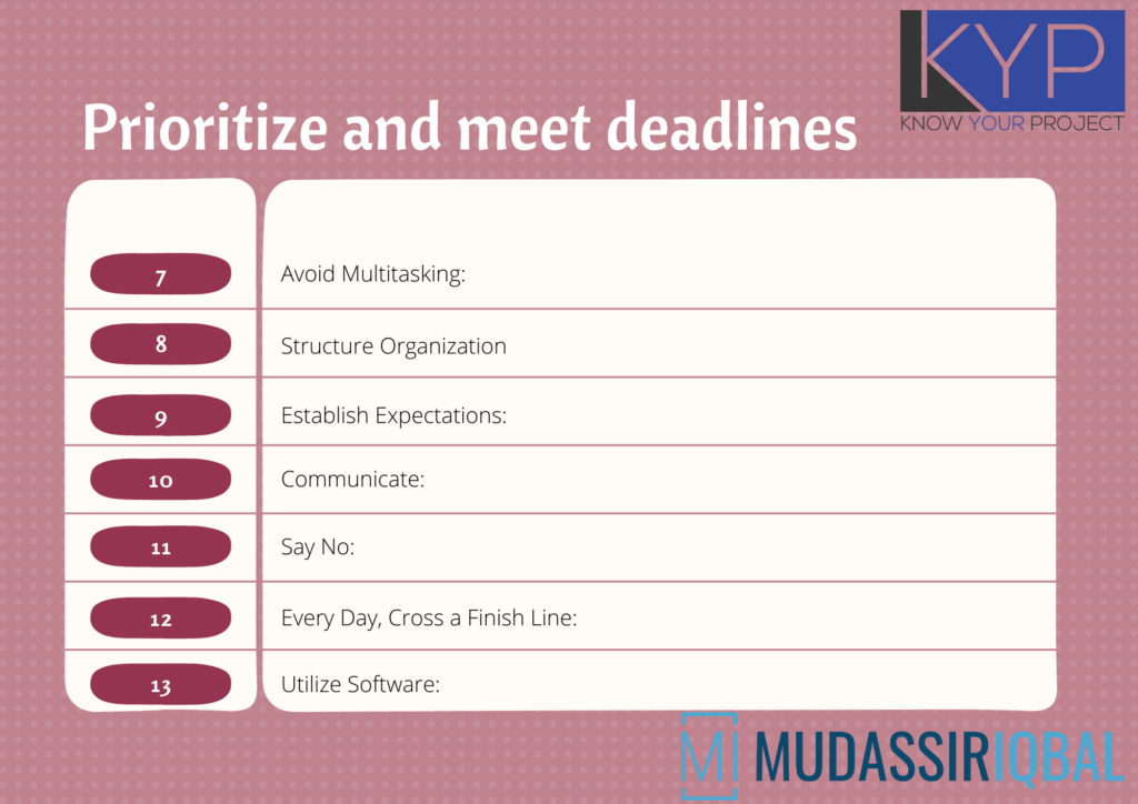 Prioritize and meet deadlines